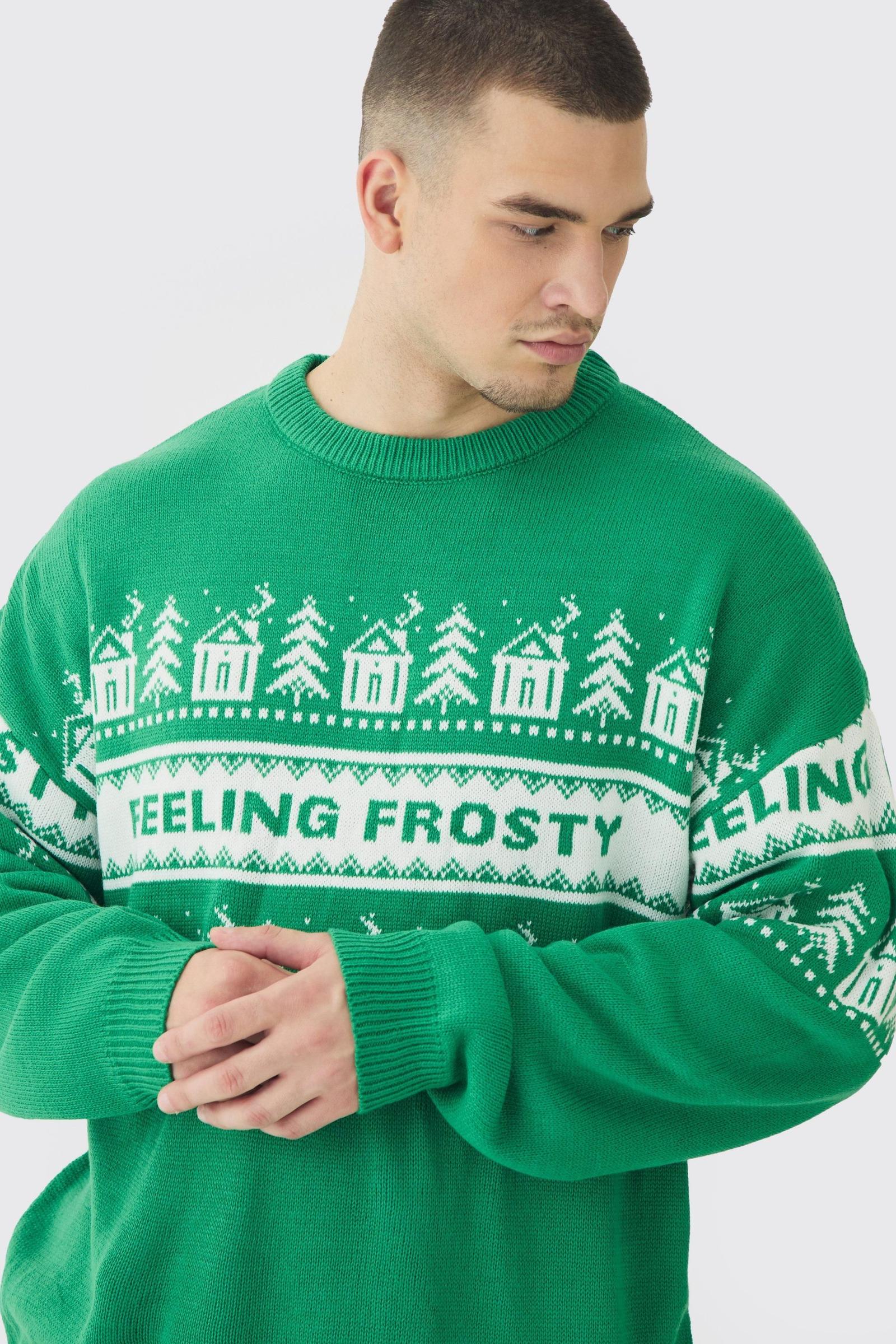 zielony świąteczny sweter wzór