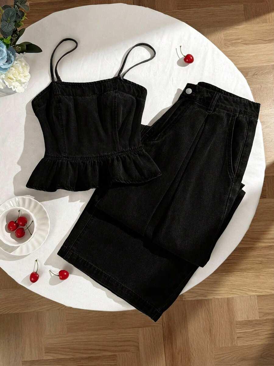 TOP SPODNIE JEANSOWE KOMPLET