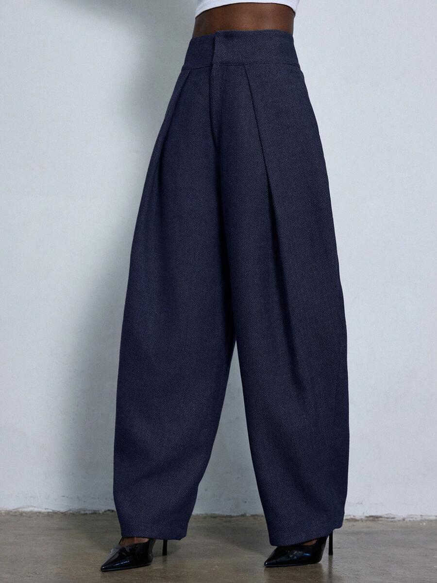 GRANATOWE SPODNIE CASUAL