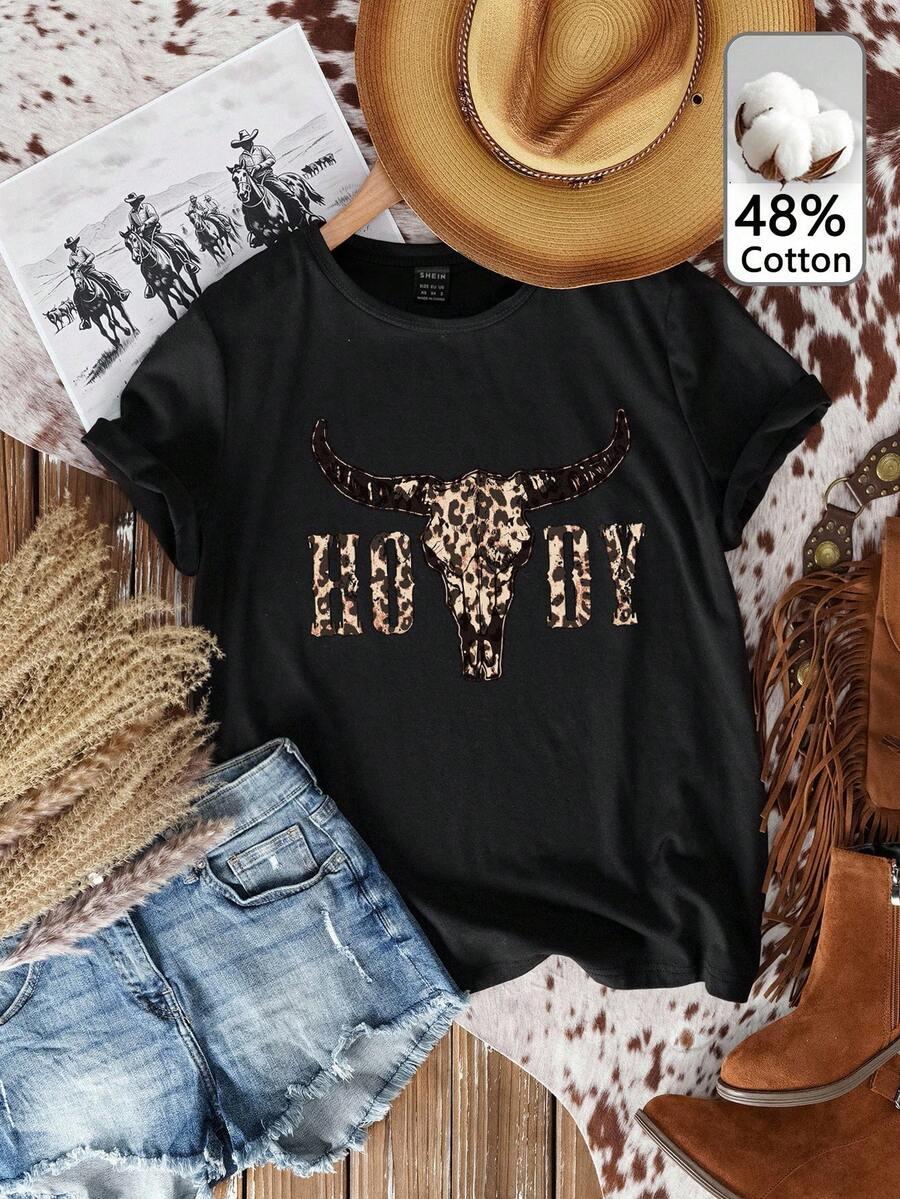 CZARNY T-SHIRT PRINT