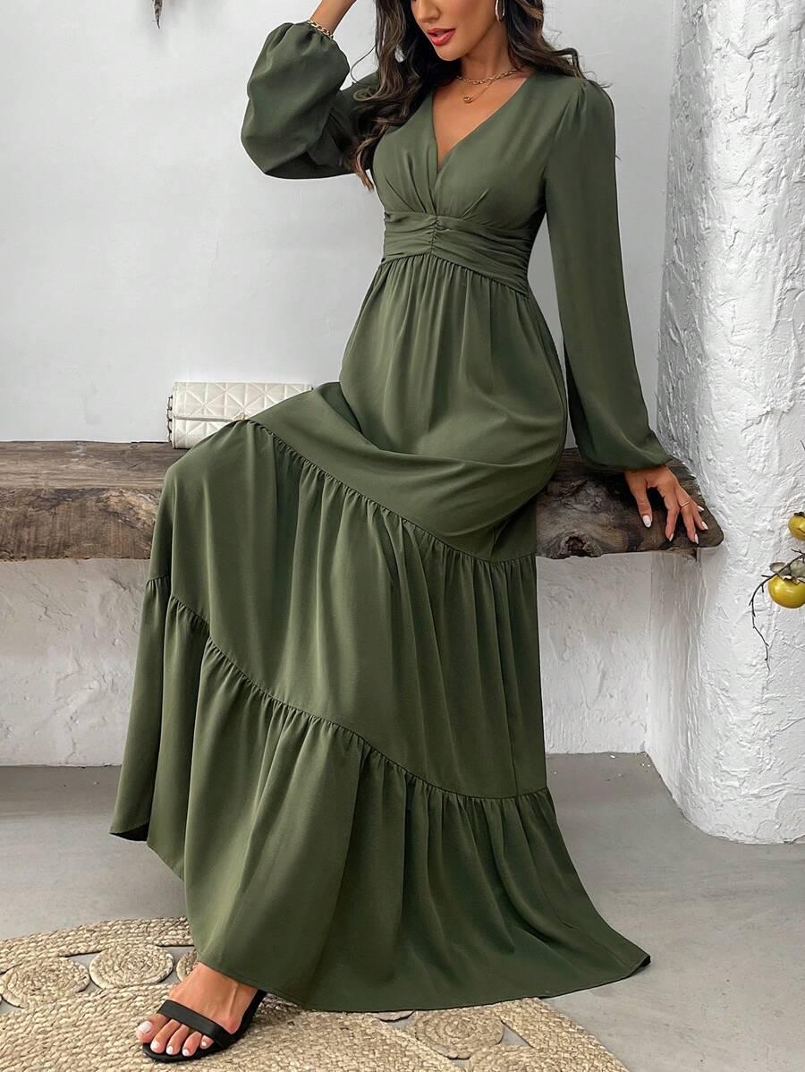 maxi sukienka v neck 