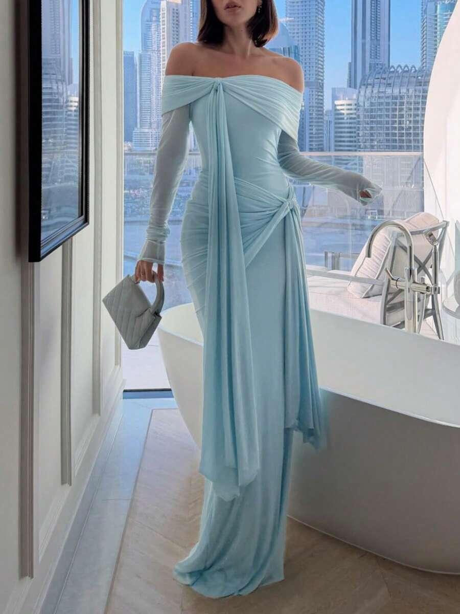 NIEBIESKA MAXI SUKIENKA