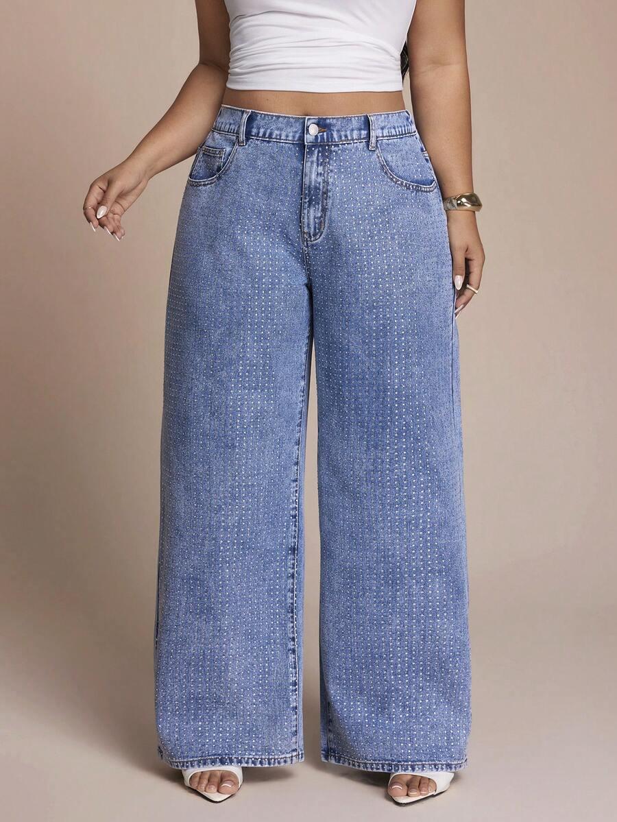 NIEBIESKIE SPODNIE JEANS ZDOBIENIA