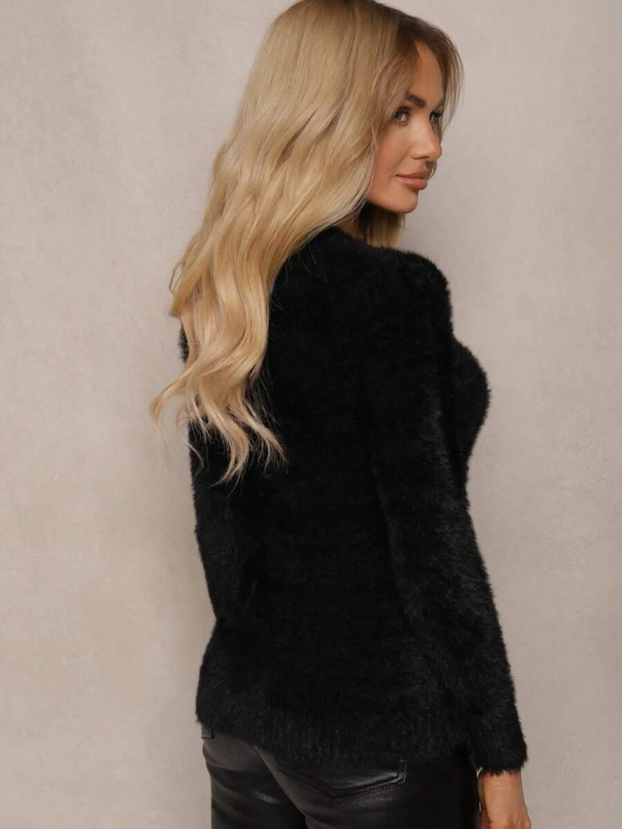 czarny sweter stójka 