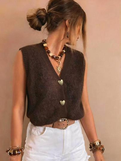 dzianinowy top v-neck 