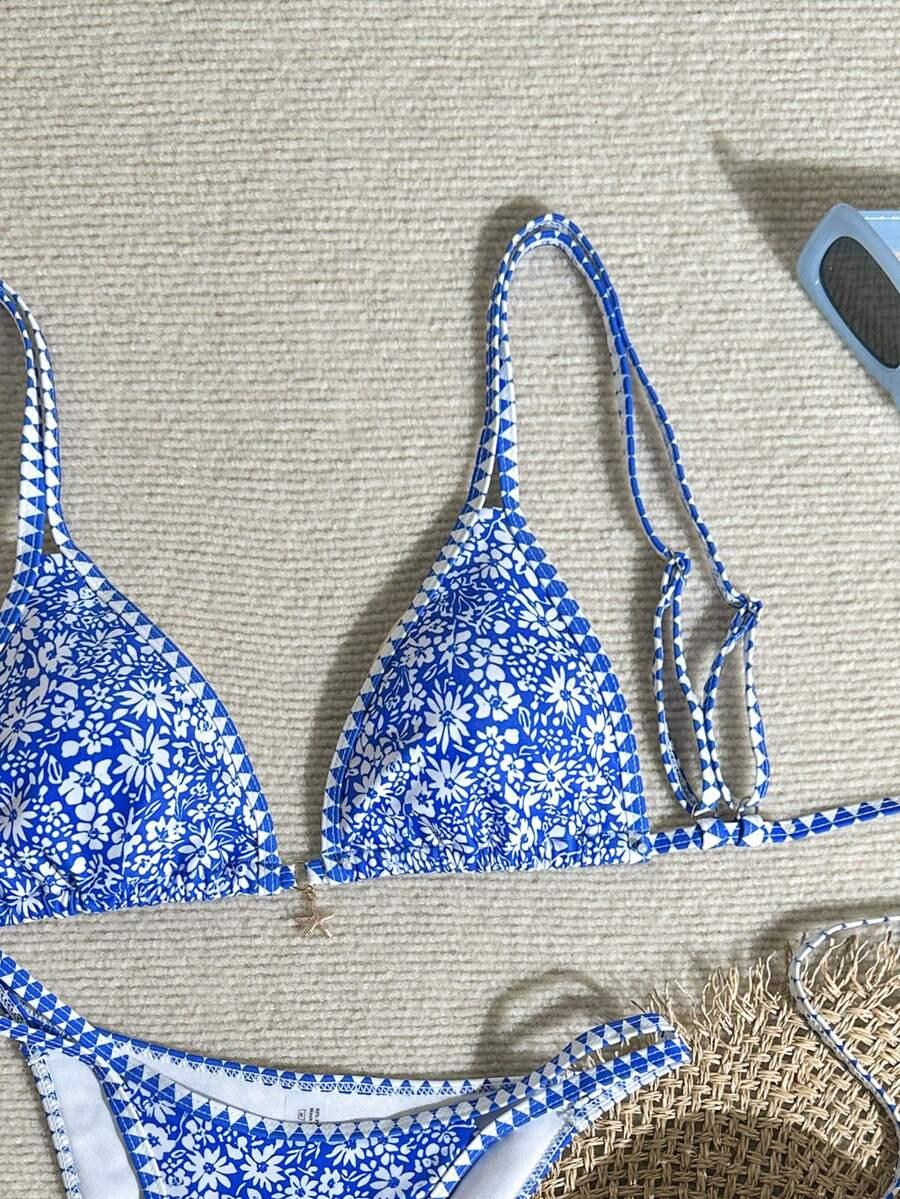 góra od bikini wzór kwiaty