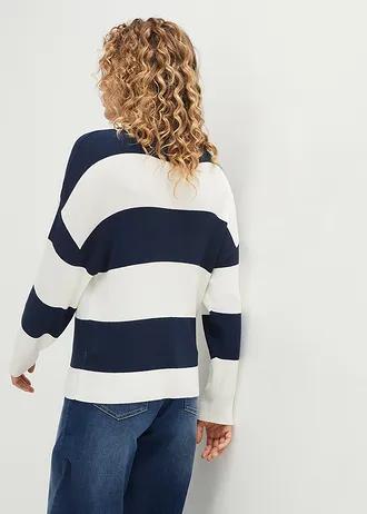 SWETER OKRĄGŁY DEKOLT PASKI
