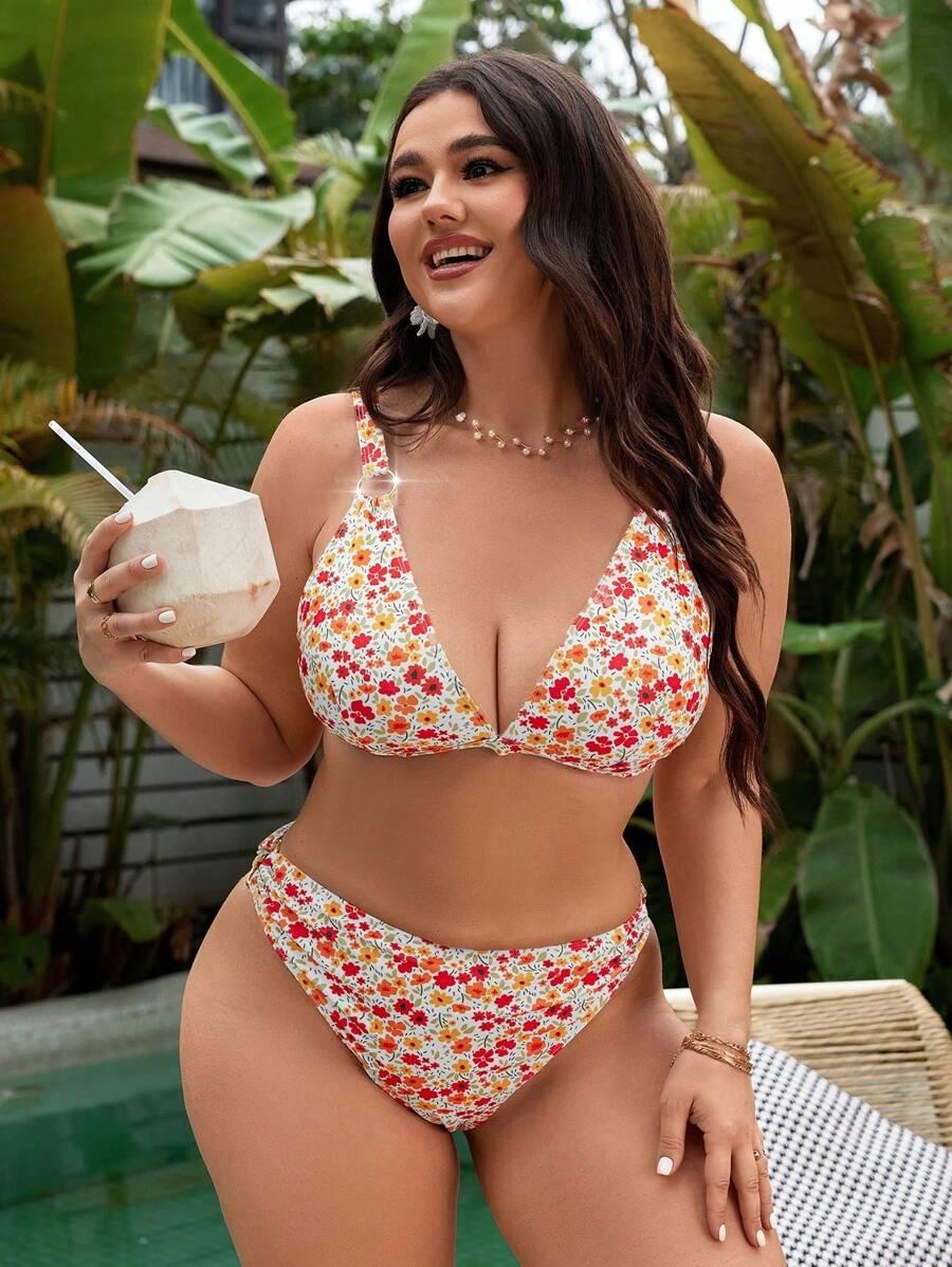 Dół od bikini kwiaty 