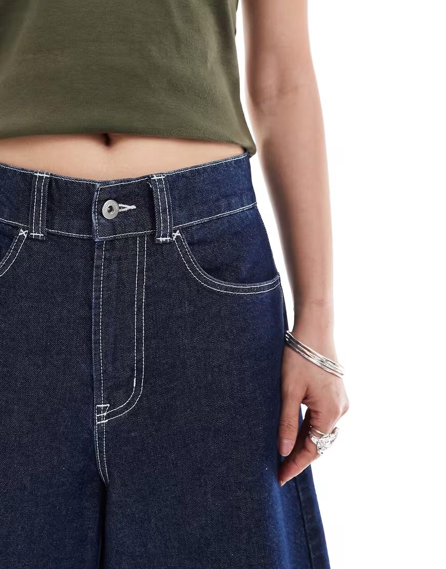 SPODENKI KONTRASTOWE SZWY JEANS