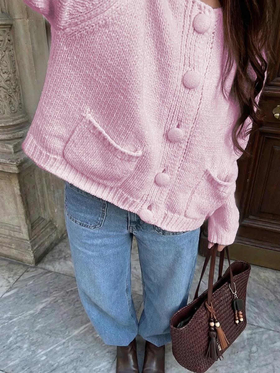 RÓŻOWY SWETER KARDIGAN GUZIKi