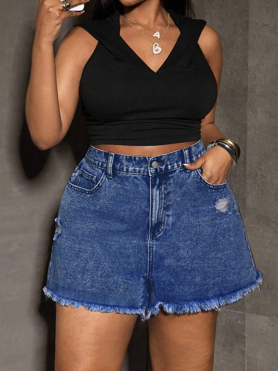 NIEBIESKIE SPODENKI JEANS