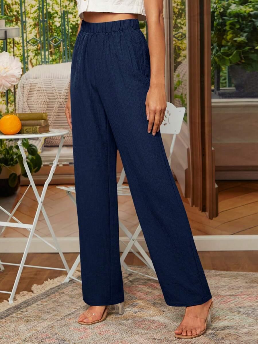 GRANATOWE SPODNIE CASUAL