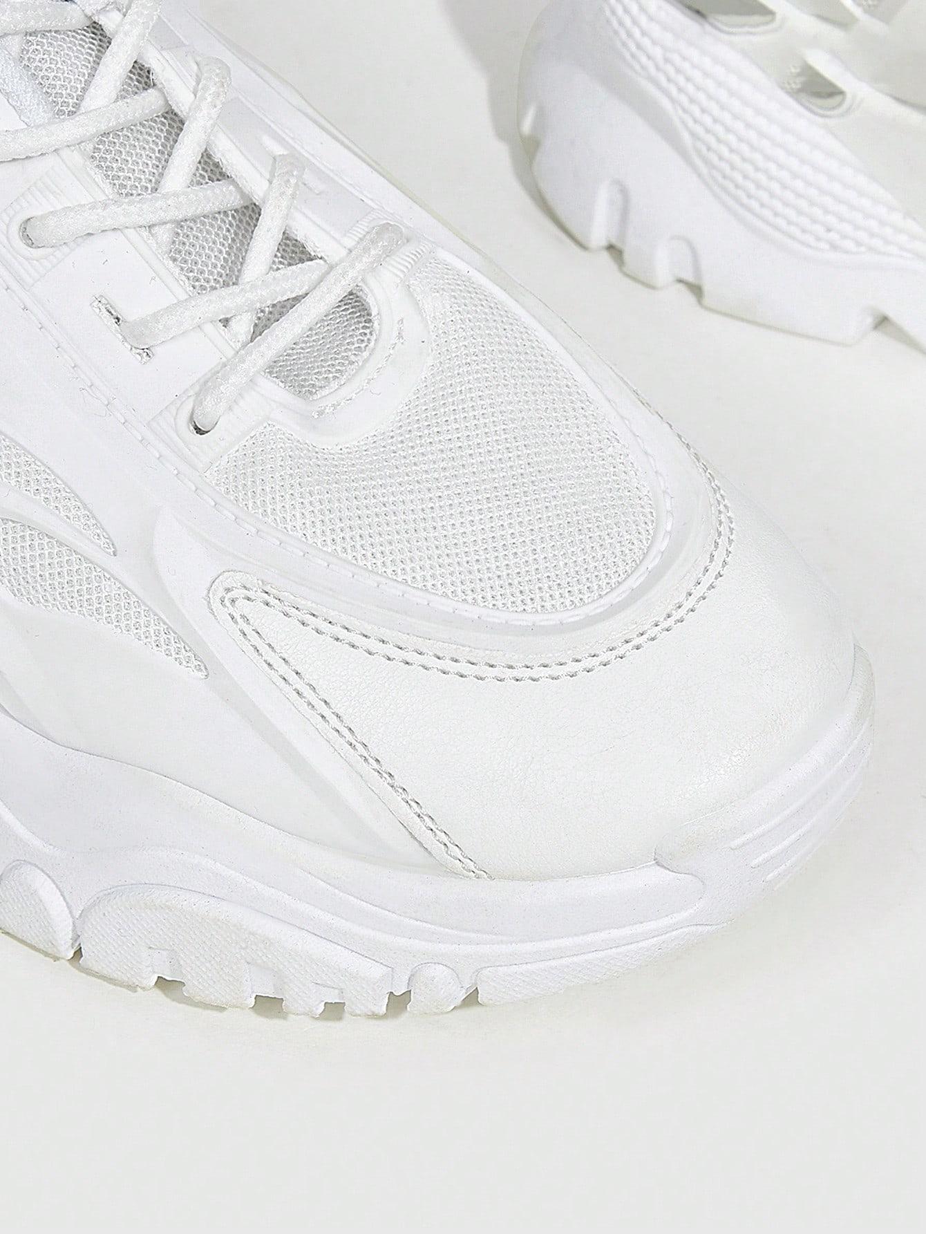 BIAŁE SZNUROWANE BUTY SPORTOWE 