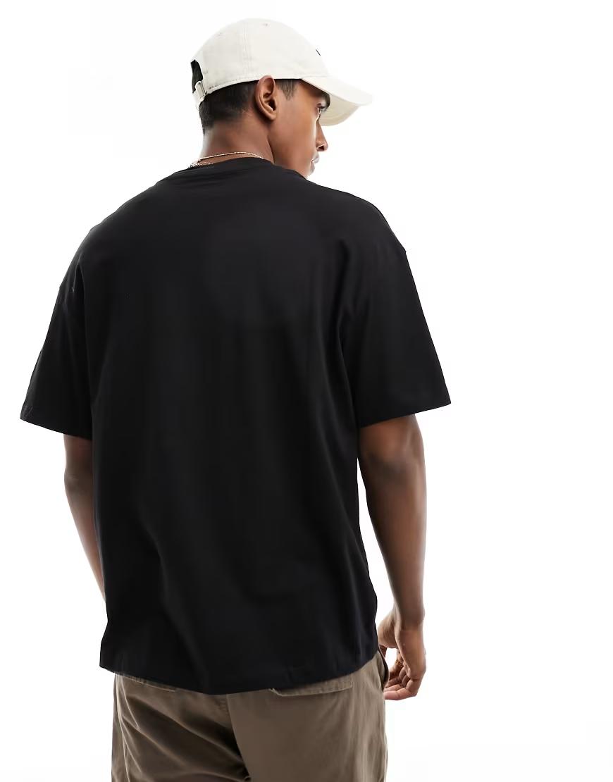 CZARNY T-SHIRT BASIC okrągły dekolt