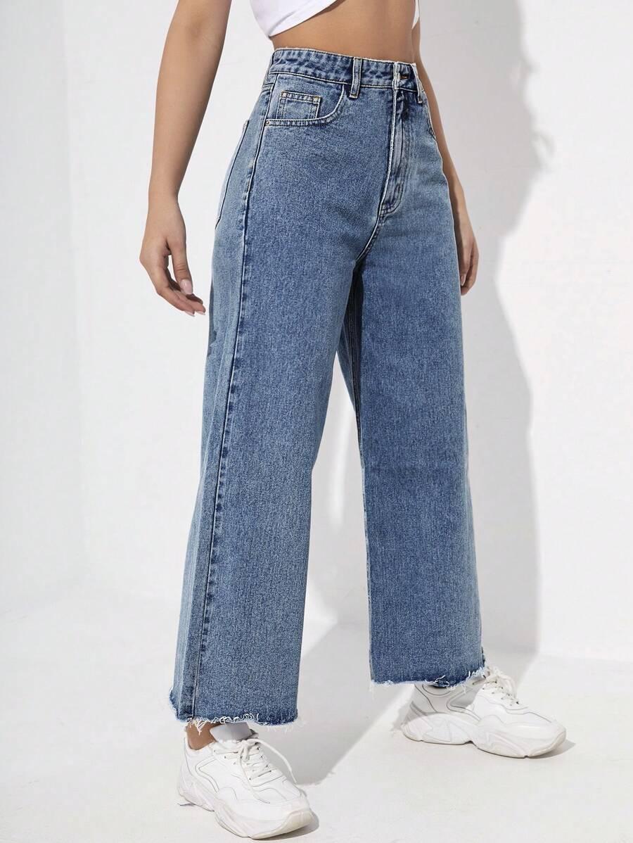 spodnie szeroka nogawka jeans
