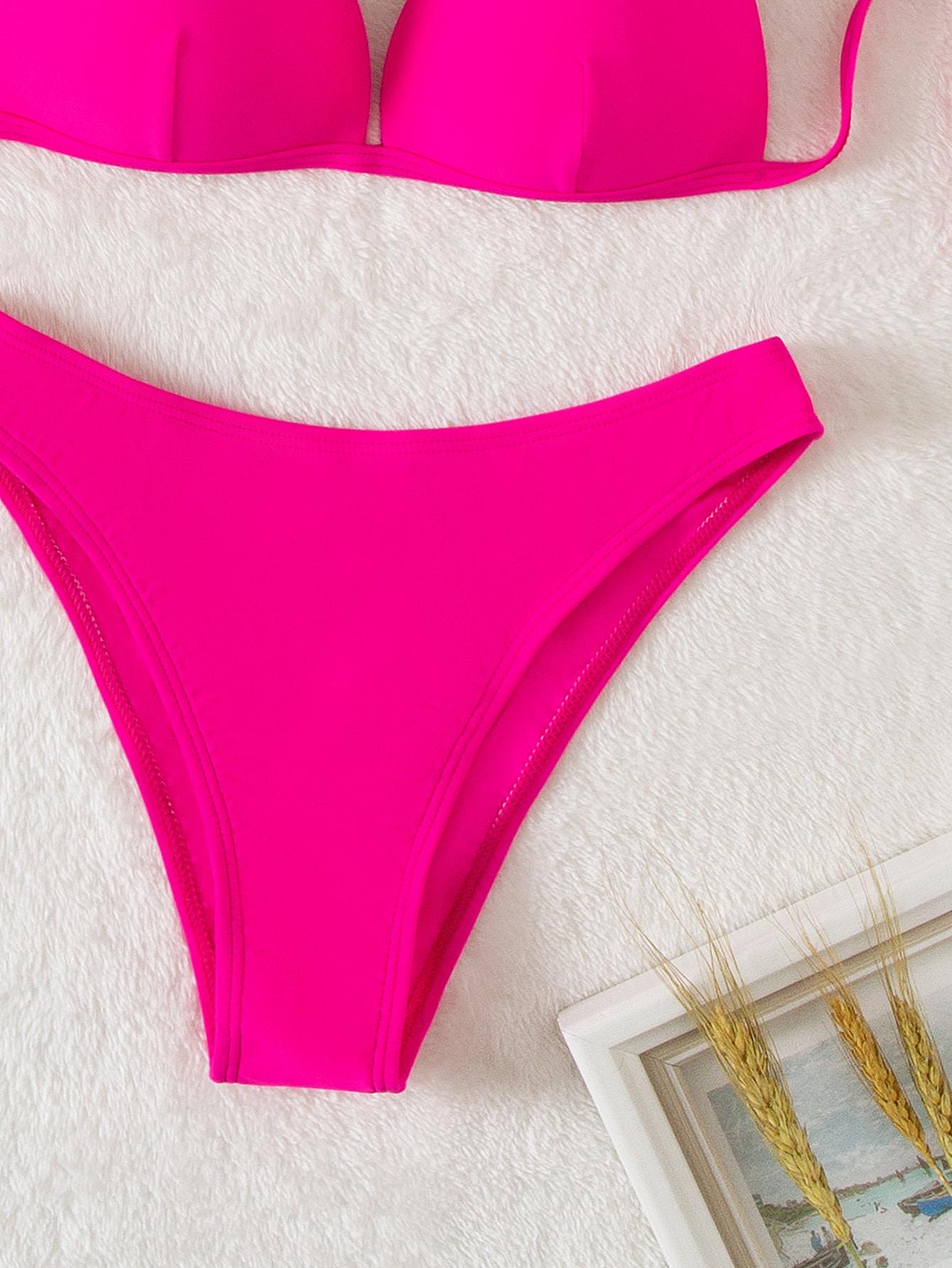 RÓŻOWE DWUCZĘŚCIOWE BIKINI 