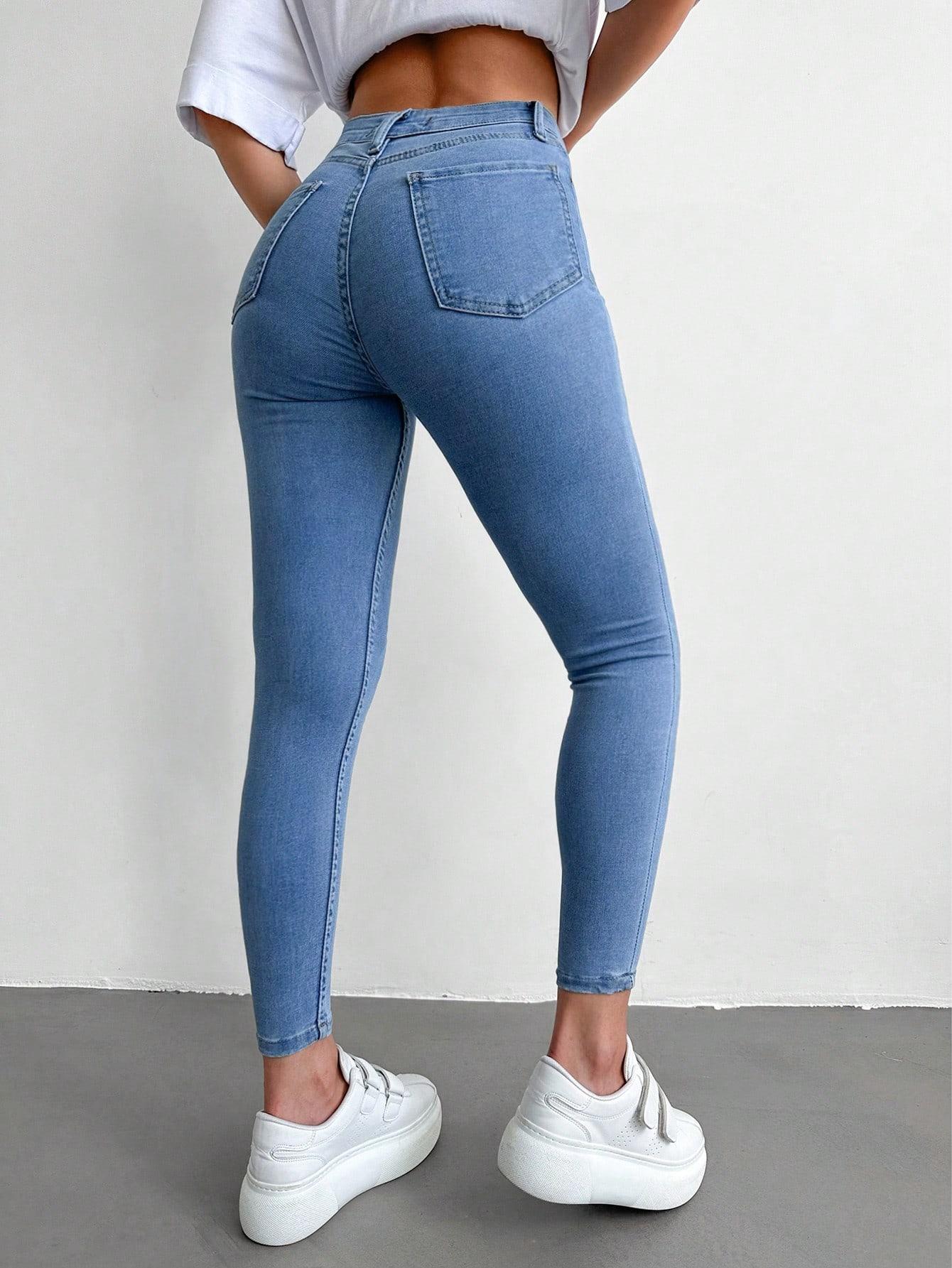 NIEBIESKIE SPODNIE JEANS WYSOKI STAN 
