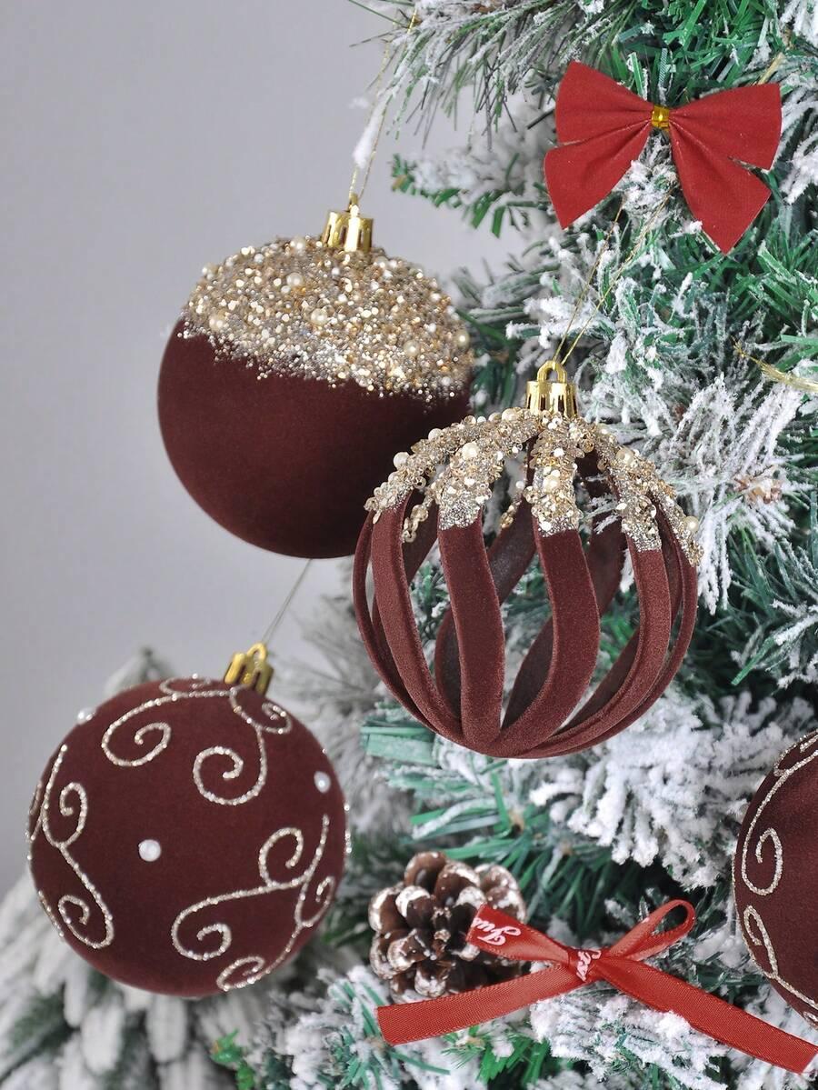 bordowe bombki 9-pack