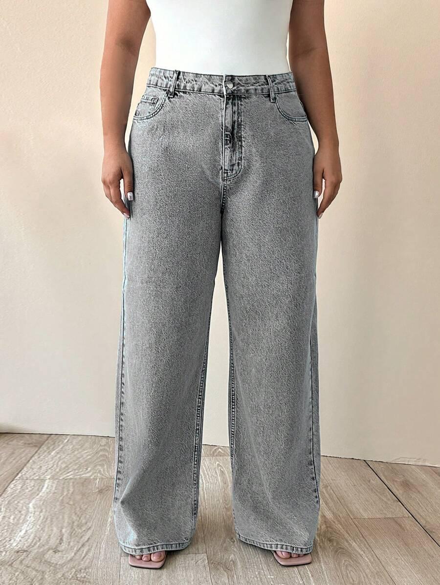 SZARE SPODNIE JEANS