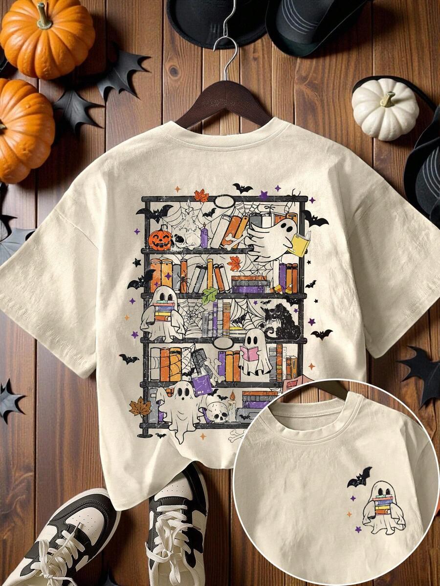 beżowy t-shirt print