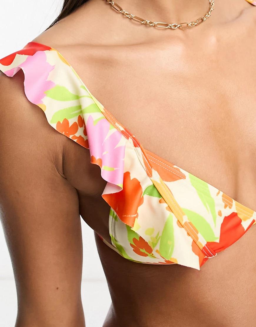 góra od bikini wiązanie falbana print