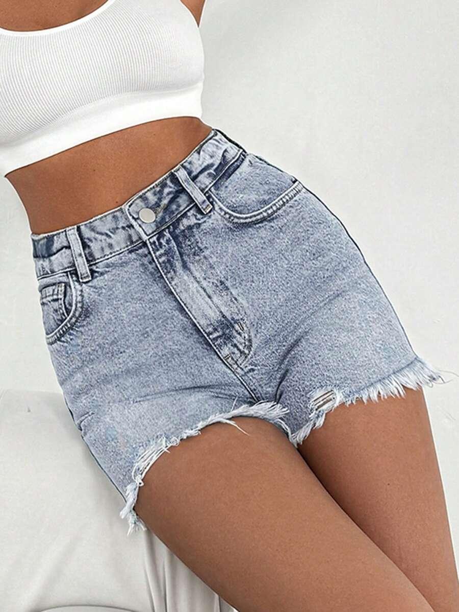 NIEBIESKIE SPODENKI JEANSOWE WYSOKI STAN