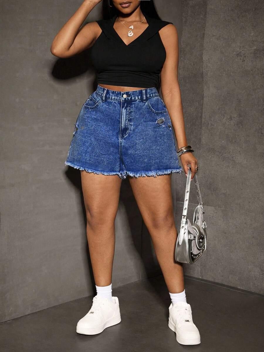 NIEBIESKIE SPODENKI JEANS