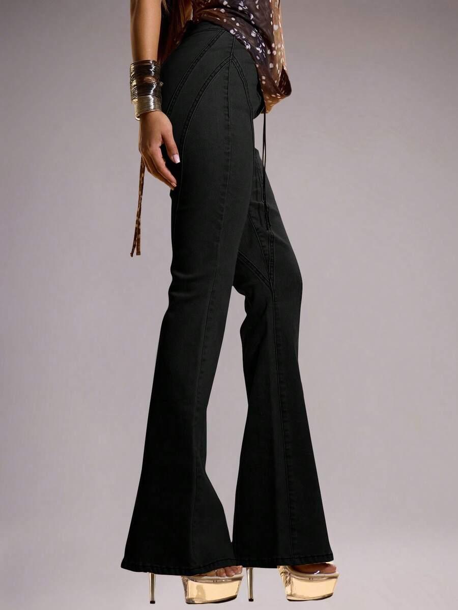 CZARNE SPODNIE JEANS 