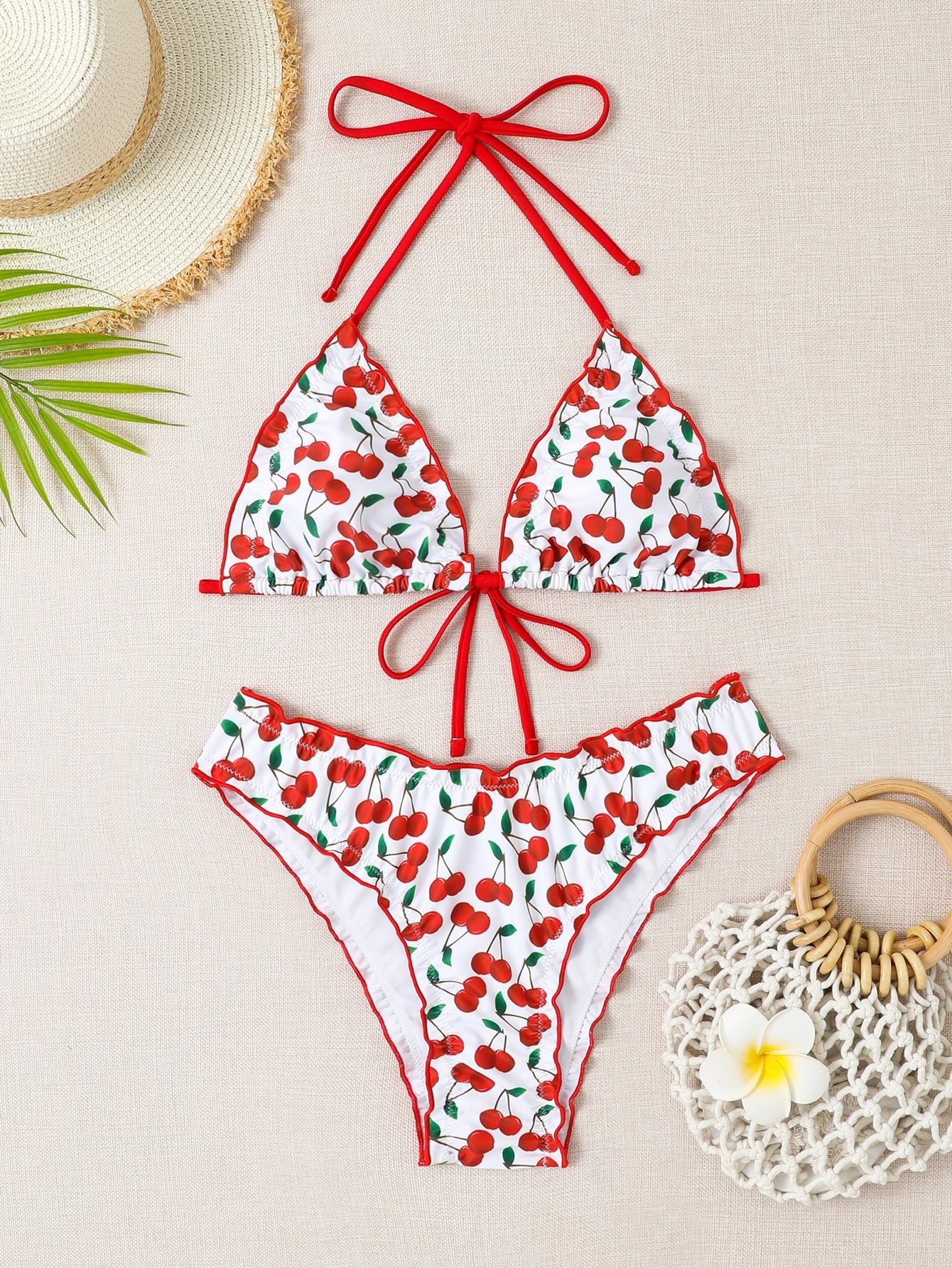 DÓŁ OD BIKINI PRINT FALBANA