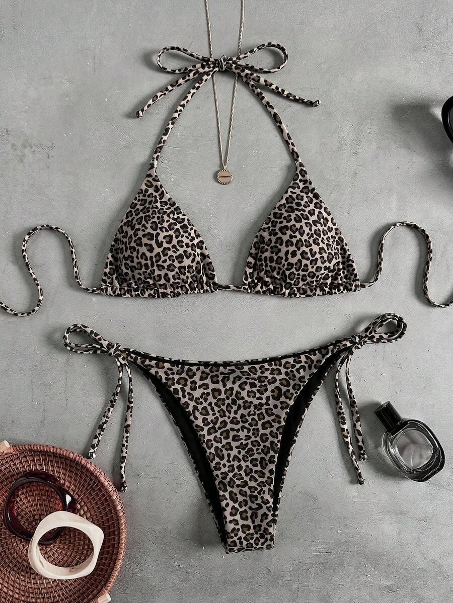 dwuczęściowy strój kąpielowy animal print