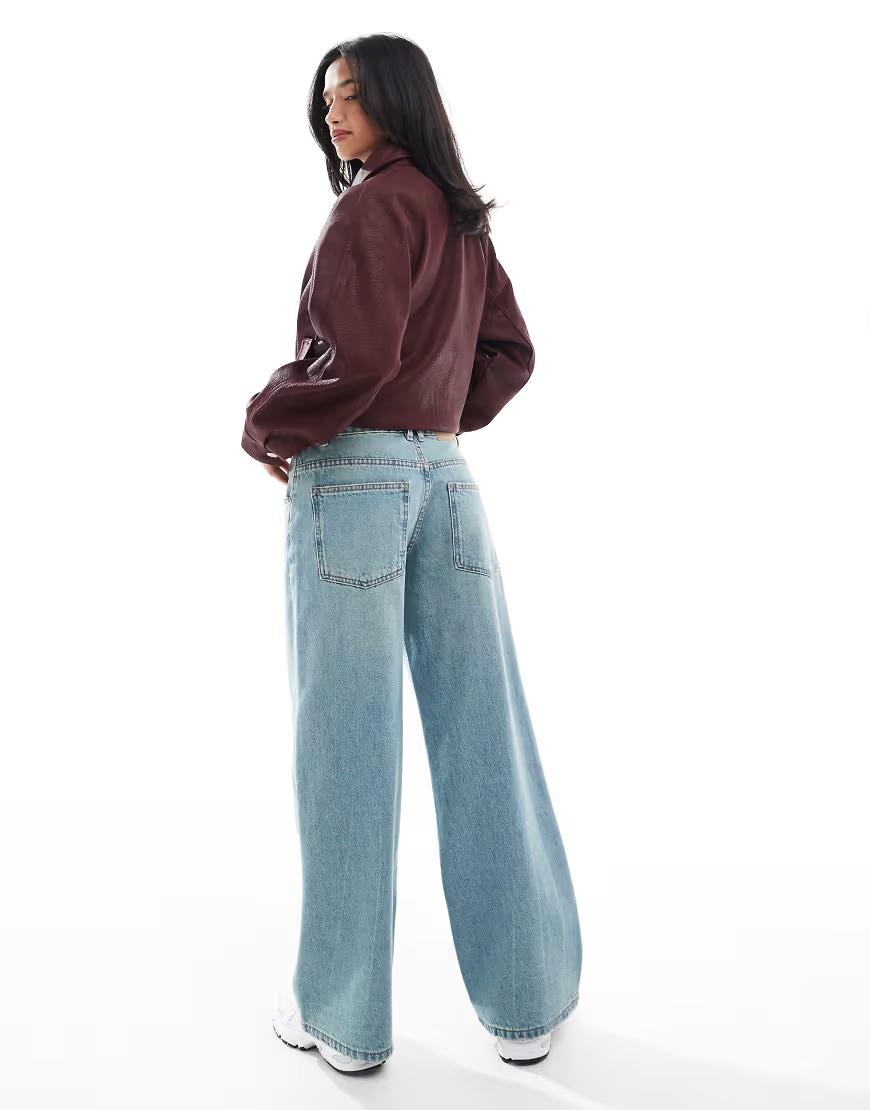 NIEBIESKIE SPODNIE JEANS PROSTE NOGAWKI KIESZENIE