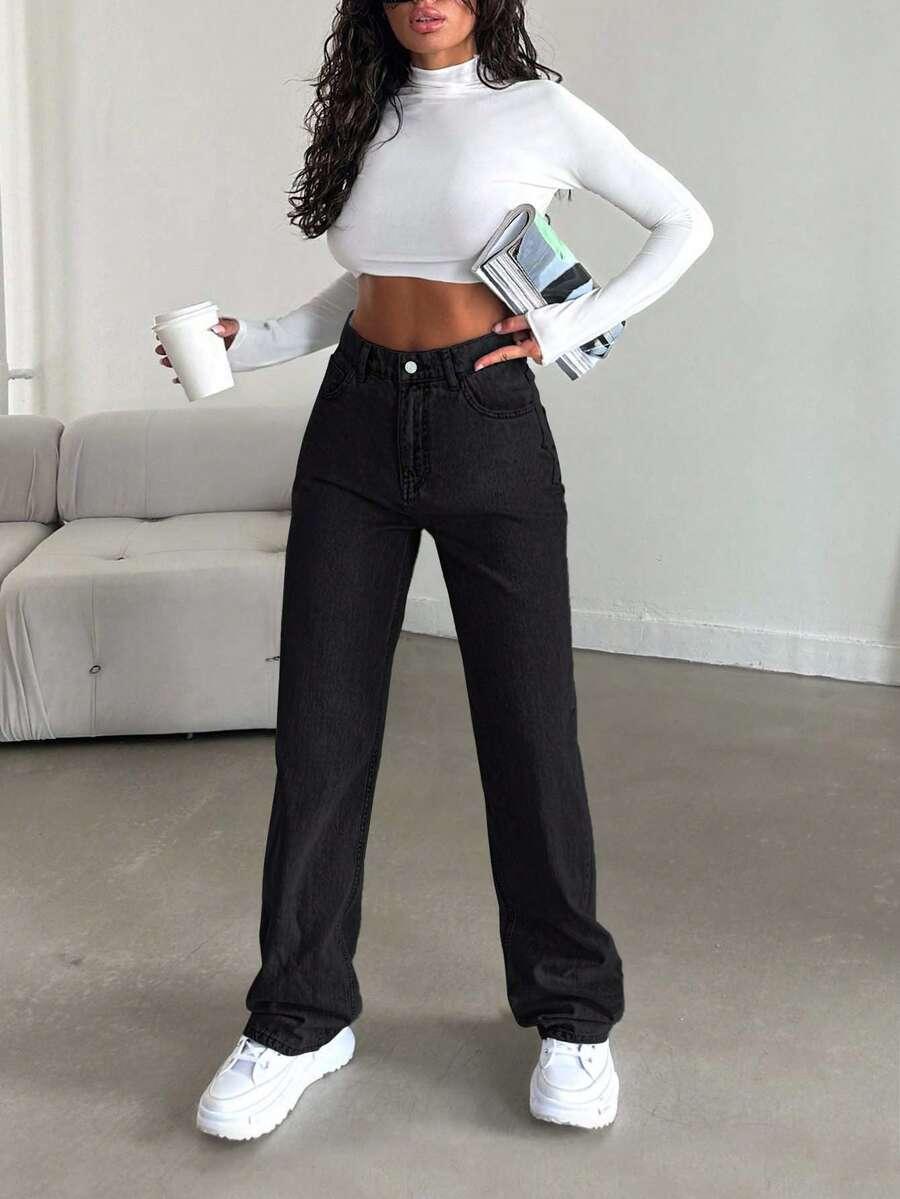 czarne spodnie jeans