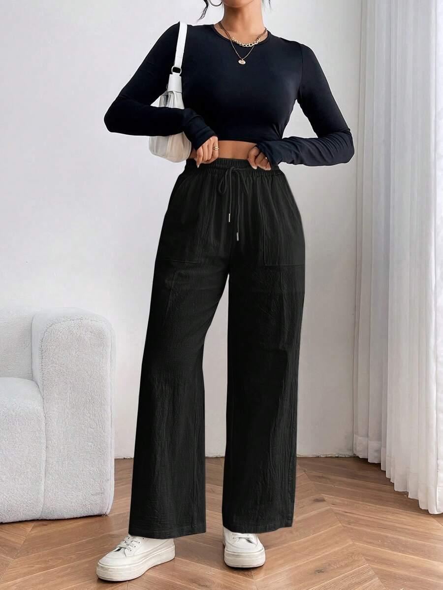 czarne spodnie casual