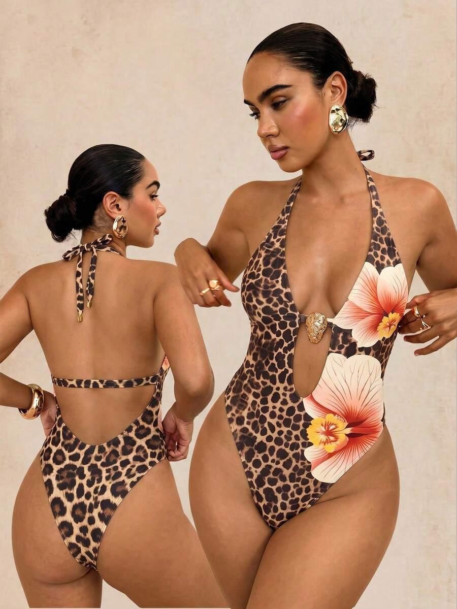 jednoczęściowy strój kąpielowy animal print
