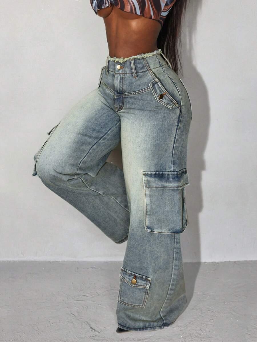 NIEBIESKIE SPODNIE JEANS KIESZENIE