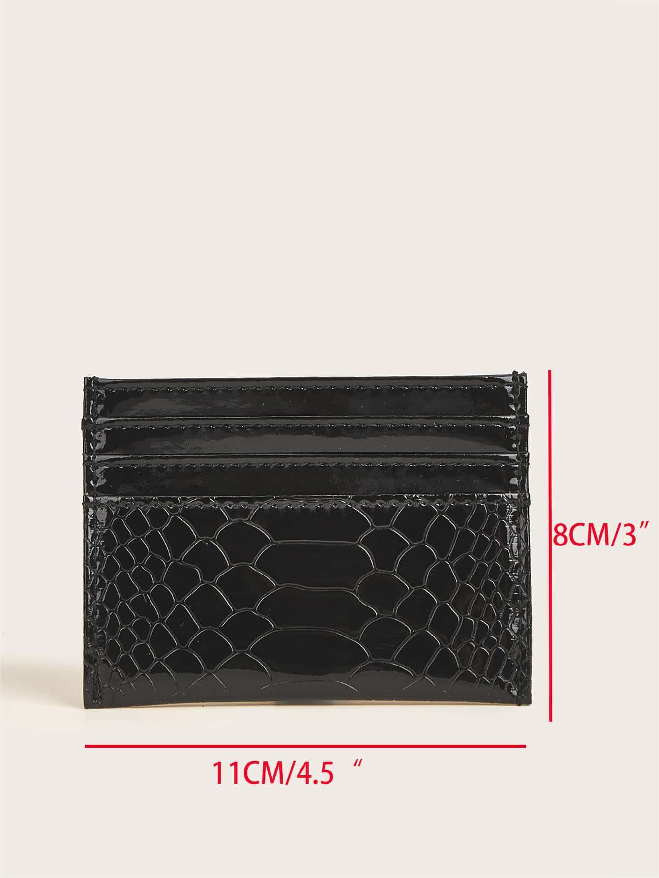 czarne etui na karty imitacja skóry