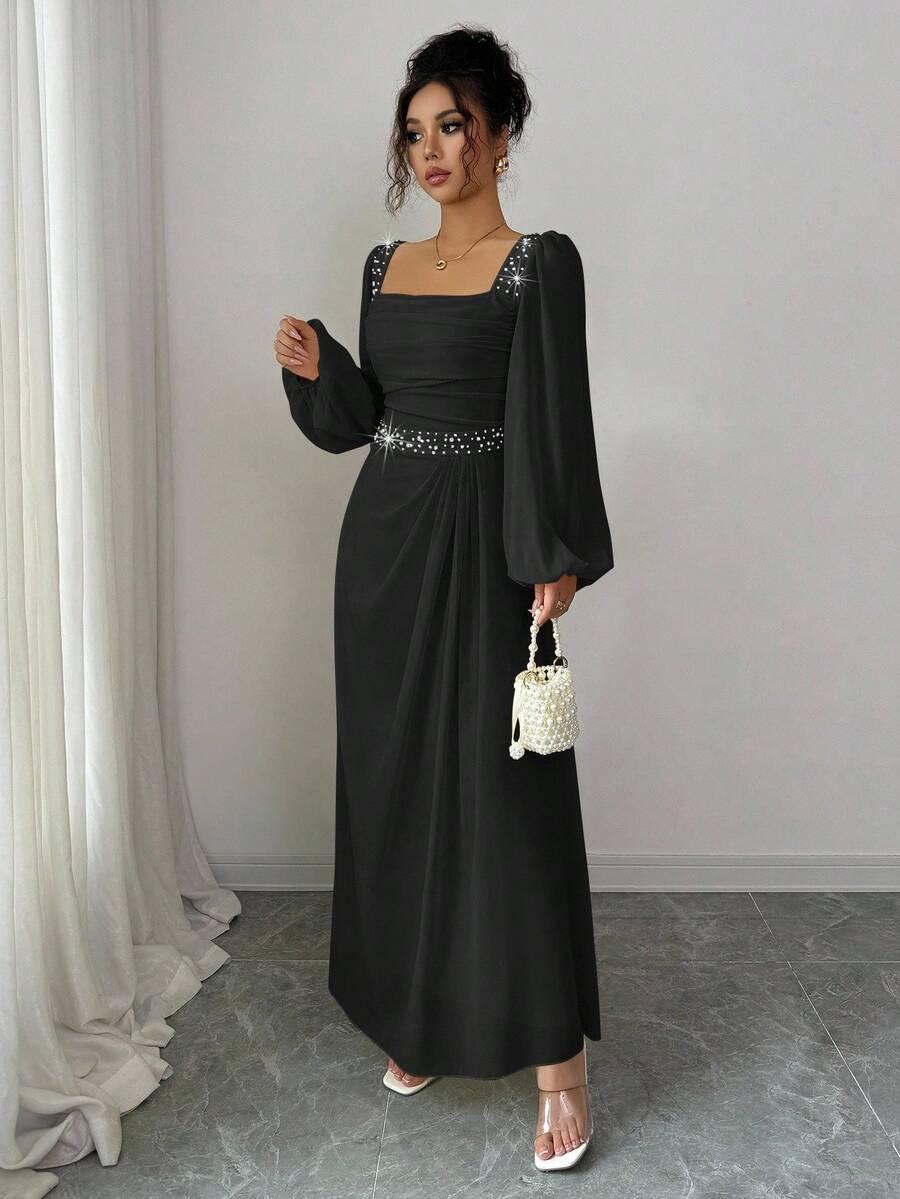 czarna maxi sukienka