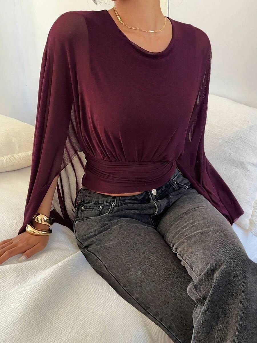 fioletowa bluzka casual