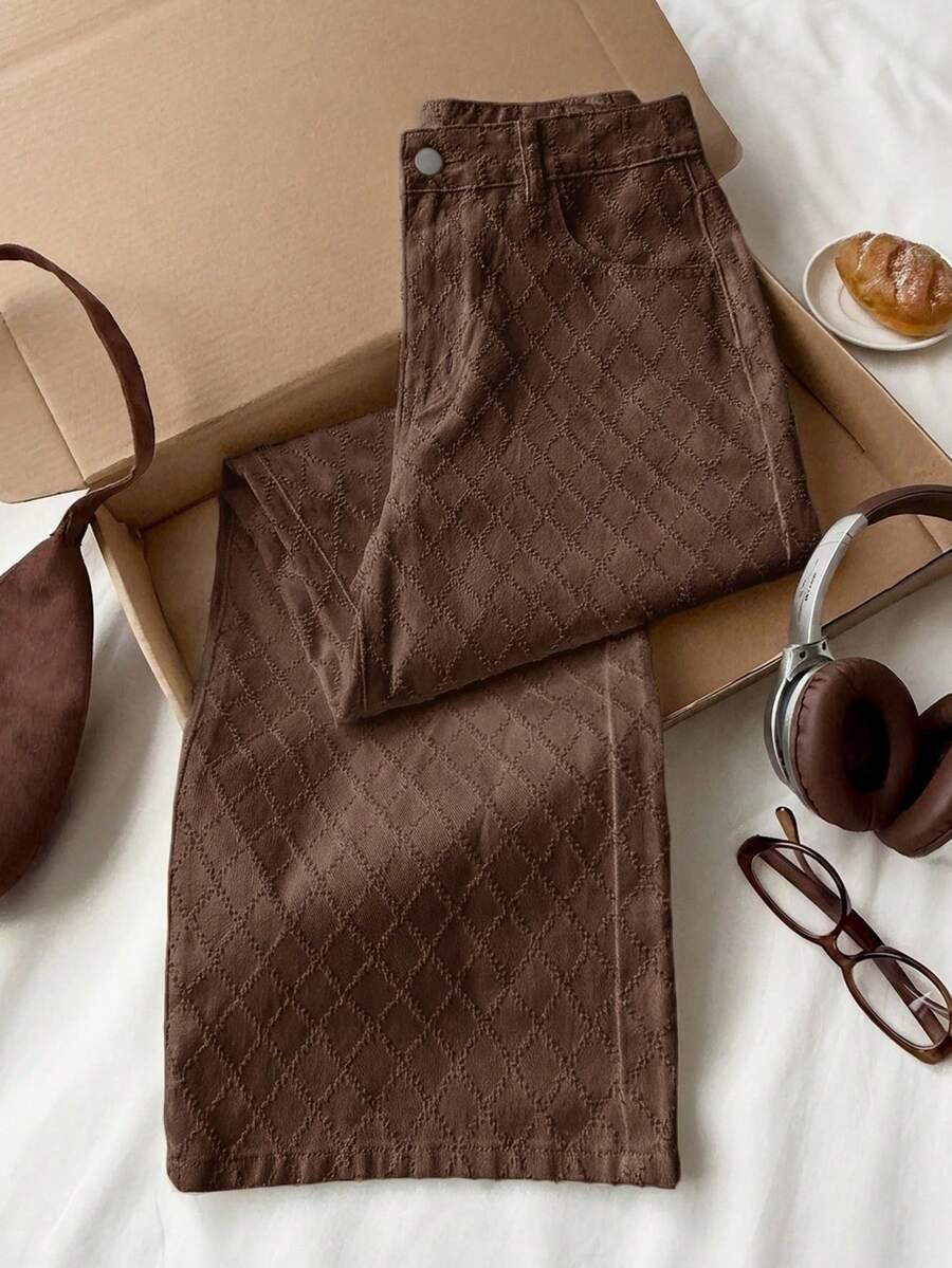 brązowe spodnie jeans