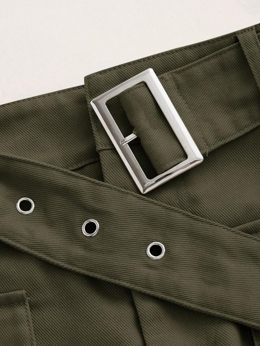 KHAKI Mini spódnica