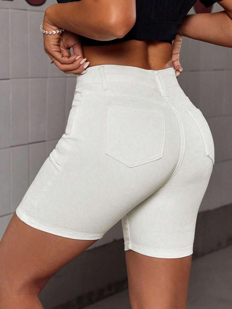 BIAŁE SPODENKI JEANS