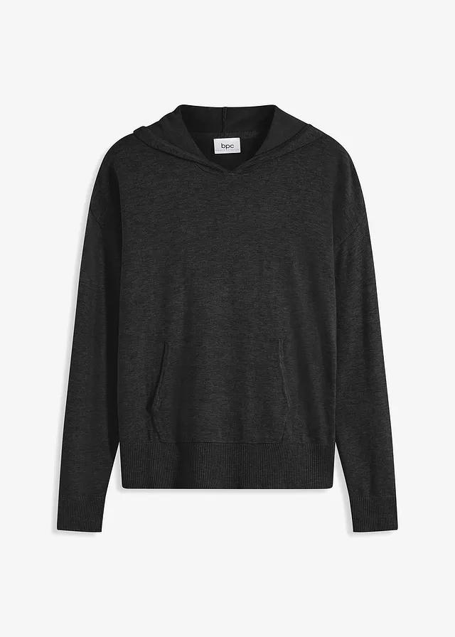 BLUZA DZIANINOWA Z KAPTUREM 