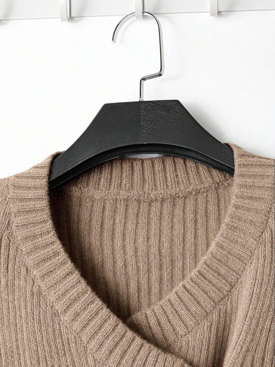 BRĄZOWY SWETER WIĄZANIE