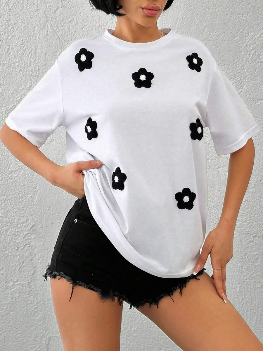 BIAŁY T-SHIRT haft