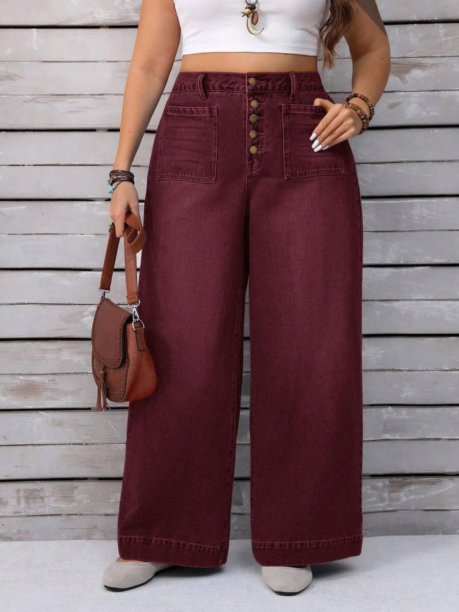 czerwone jeansy casual