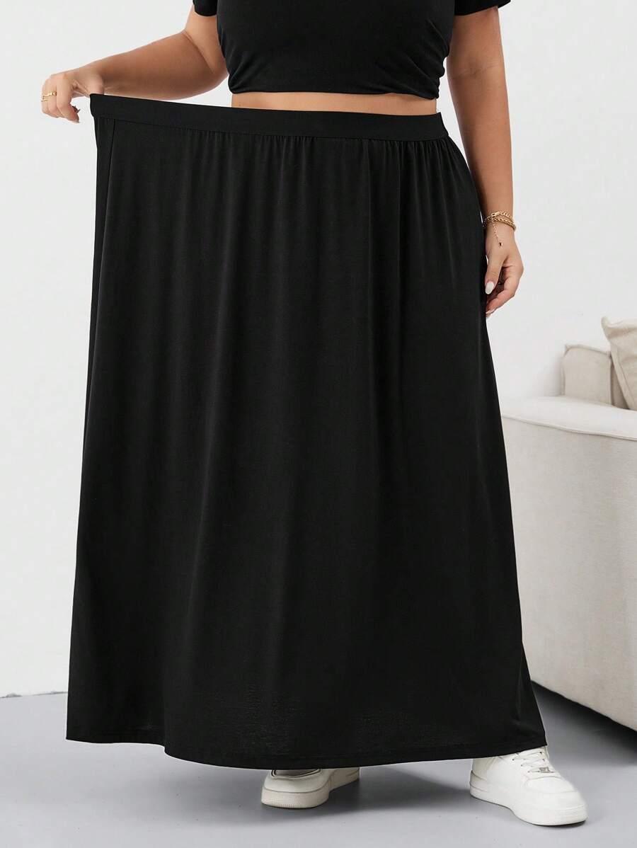 CZARNA SPÓDNICA maxi