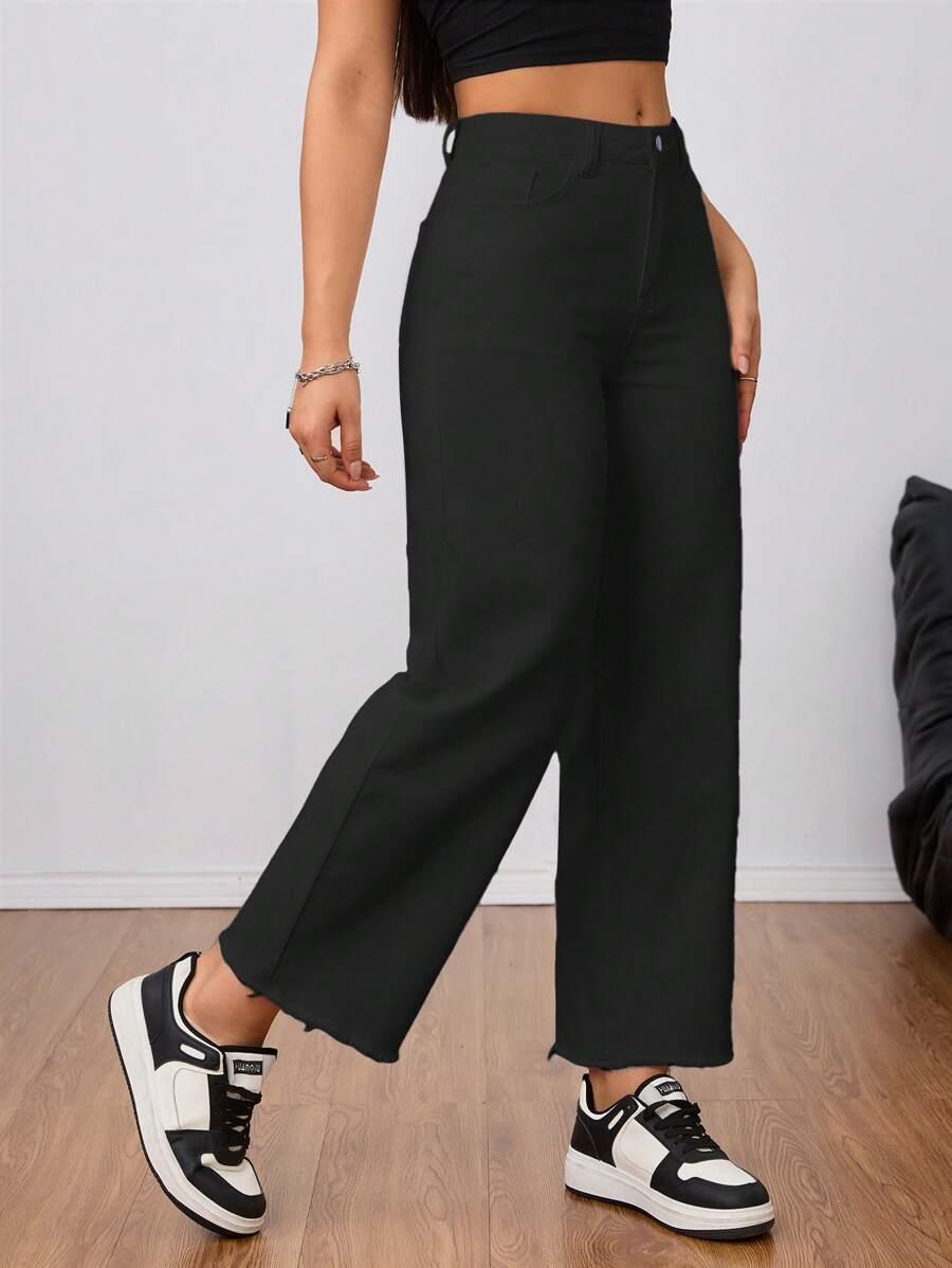 CZARNE SPODNIE JEANS 