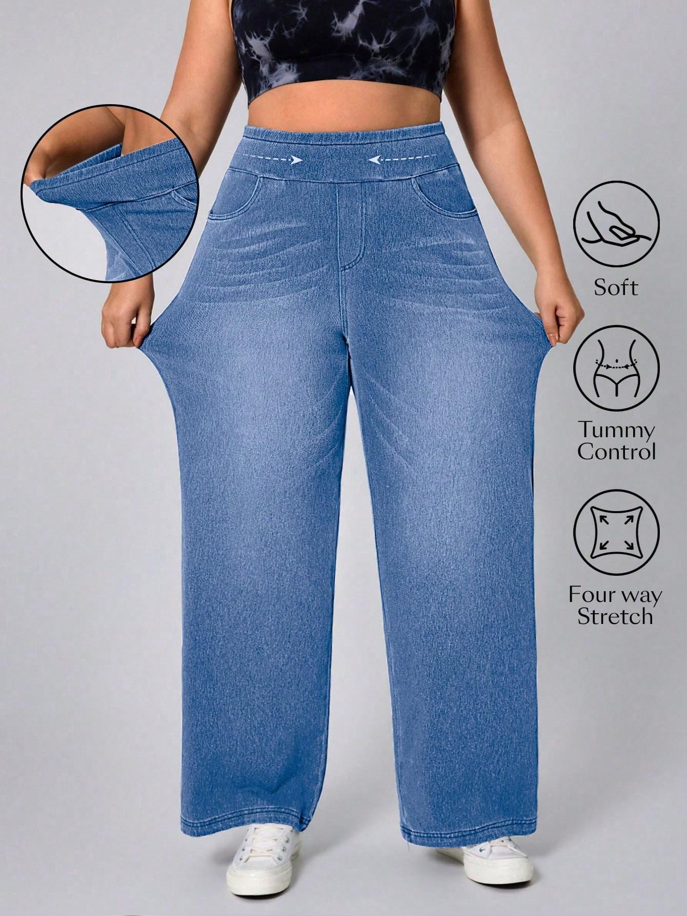 NIEBIESKIE SPODNIE JEANS PROSTA NOGAWKA