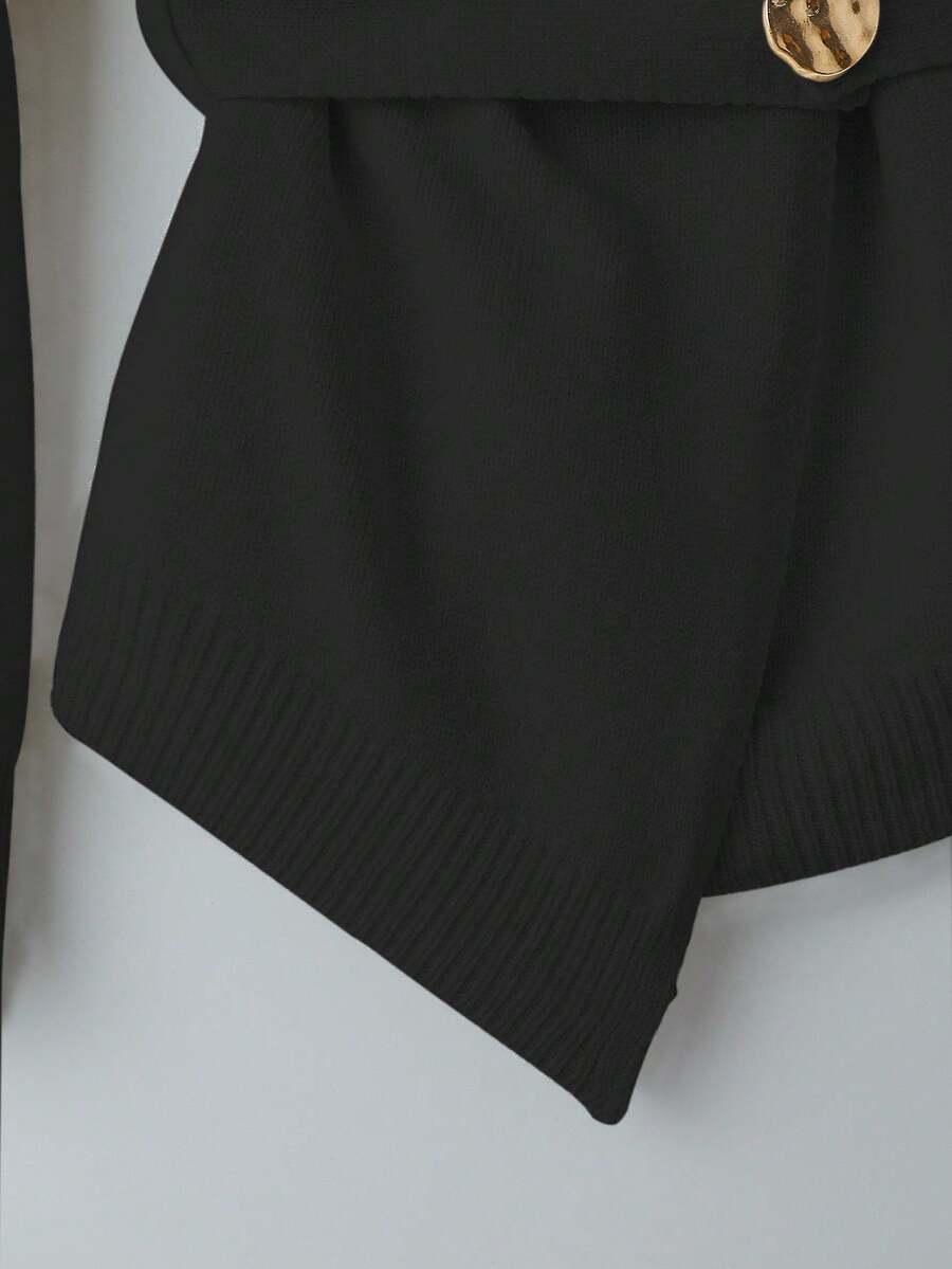 czarny sweter kardigan