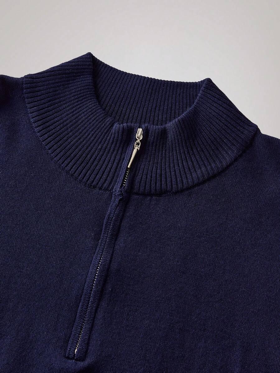 GRANATOWY SWETER ZAMEK